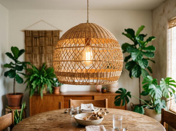 Natural Rattan Pendant Light 16 inch lifestyle