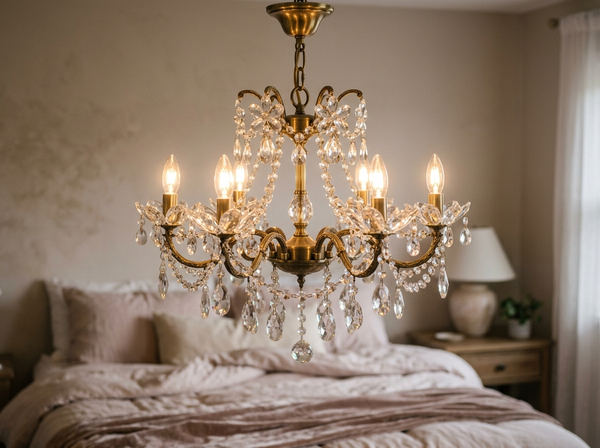 6-Light Petal Crystal Chandelier lifestyle