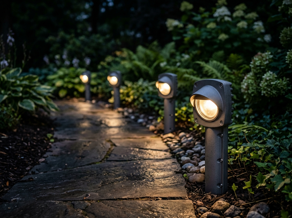 EDISHINE 12V Low Voltage LED Pathway Lights 4-Pack lifestyle