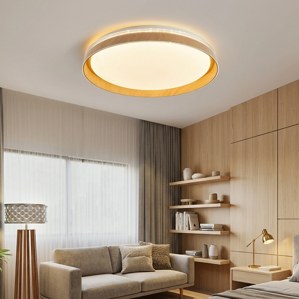 Luminators Nordic Wood Grain Iron Ceiling Light lifestyle