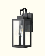 Square Matte Black Dusk to Dawn Outdoor Wall Lantern for Front Door – Auto Sensor, IP65, Garage, Porch, Modern Farmhouse