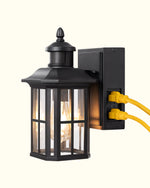 Dusk to Dawn Outdoor Wall Light for Front Door – Motion Sensor, GFCI Outlet, IP65, Garage, Porch, Security, Weatherproof