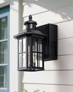 Dusk to Dawn Outdoor Wall Light for Front Door – Motion Sensor, GFCI Outlet, IP65, Garage, Porch, Security, Weatherproof