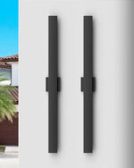 39.3" Long Linear LED Outdoor Wall Lights for Garage – 2 Pack, Dimmable, Black, IP65, Modern, Porch, Architectural Sconce