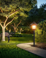 12V Landscape Lighting Kit 8 Pack for Yard – Lantern Path Lights & Spotlights Combo, IP65, Garden, Driveway, Warm White