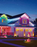 Permanent Outdoor RGBW String Lights for Roofline – Wi-Fi, Alexa, App Control, Waterproof, Color Changing, 60ft to 200ft