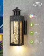 Modern Motion Sensor Outdoor Wall Light for Garage – Weatherproof, IP65, Security, Front Door, Porch, Black, E26 Base