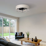 19.6" Vintage Style Ceiling Fan with Light for Bedroom – Petal Blade, Remote Control, LED, Reversible, Dining Room, Romantic