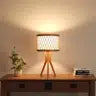 Solid Wood Tripod Table Lamps Set of 2 for Bedroom – 17.7 in, Natural Warm Finish, Nightstand, Scandinavian, E26, Mid-Century
