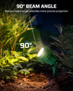 120V Outdoor Spotlight for Garden – 3 Swappable Color Lenses, Ground Stake, 1-4 Pack, Christmas, Halloween, Flag Pole, 5ft Cord