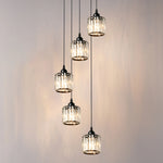 12" 5-Light Crystal Cluster Pendant Light for Kitchen Island – Sparkling Glamorous, Dining Room, Bathroom, Luxury, Modern