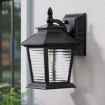 Compact 12.4" Dusk to Dawn Outdoor Wall Lantern for Front Door – Black, IP65, Side Gate, Porch, Compact, E26, Auto Sensor