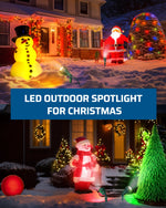 120V Outdoor Spotlight for Garden – 3 Swappable Color Lenses, Ground Stake, 1-4 Pack, Christmas, Halloween, Flag Pole, 5ft Cord