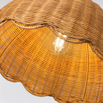 16" Handcrafted Natural Rattan Pendant Light for Kitchen Island – Adjustable Height, Boho, Dining Room, Farmhouse, E26