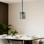 5" Smoky Gray Ripple Glass Pendant Light for Kitchen Island – Luxury Artisan, Dining Room, Bar, Bathroom, Contemporary