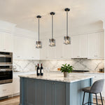 5" Smoky Gray Ripple Glass Pendant Light for Kitchen Island – Luxury Artisan, Dining Room, Bar, Bathroom, Contemporary