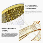 Large Architectural Ring LED Chandelier – Hotel Lobby, Villa Atrium, High Ceiling, Commercial, Bronze, 70cm, Modern Circular