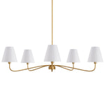 Large 47" 5-Light Antique Bronze Chandelier for Dining Room – Folded Fabric Shades, Foyer, Living Room, Statement, Traditional
