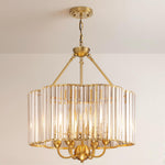 6-Light Petal Crystal Chandelier for Dining Room – Romantic Sparkling, Bedroom, Foyer, Living Room, Glamorous, Luxury Glass
