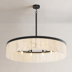 42" 8-Light Spanish Alabaster Chandelier for Dining Room – Natural Stone, Luxury, Foyer, Living Room, One-of-a-Kind, Premium