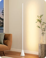Gesture Control LED Corner Floor Lamp for Living Room – Remote, Dimmable, Bedroom, No Bulb Needed, Minimalist, Smart, White