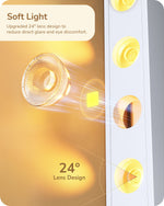 Gesture Control LED Corner Floor Lamp for Living Room – Remote, Dimmable, Bedroom, No Bulb Needed, Minimalist, Smart, White