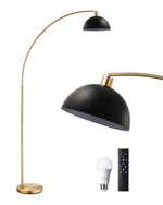 78" Mid-Century Arc Floor Lamp for Living Room – Dimmable Remote, Adjustable Head, Bedroom, Reading, Bulb Included, 2 Finishes