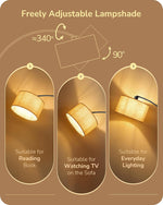 78.4" Arc Floor Lamp with Linen Drum Shade for Living Room – Foot Switch, Adjustable, Bedroom, Reading Corner, 2 Finishes
