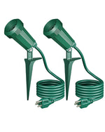 120V Plug-In Outdoor Spotlight Socket for Garden – 2 Pack, PAR38, Flag Pole, Christmas Tree, Halloween, Adjustable, Weatherproof