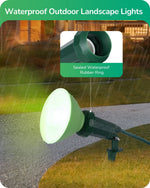 120V Plug-In Outdoor Spotlight Socket for Garden – 2 Pack, PAR38, Flag Pole, Christmas Tree, Halloween, Adjustable, Weatherproof