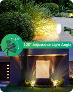 120V Plug-In Outdoor Spotlight Socket for Garden – 2 Pack, PAR38, Flag Pole, Christmas Tree, Halloween, Adjustable, Weatherproof