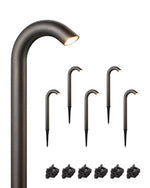 12V Candy Cane LED Landscape Path Lights for Modern Garden – 6 Pack, Matte Black, IP65, Driveway, Walkway, Unique Outdoor