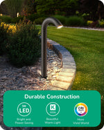12V Candy Cane LED Landscape Path Lights for Modern Garden – 6 Pack, Matte Black, IP65, Driveway, Walkway, Unique Outdoor