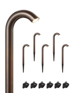 12V Candy Cane LED Landscape Path Lights for Garden – 6 Pack, Bronze, IP65, Decorative Driveway, Walkway, Unique Outdoor