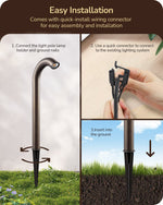 12V Candy Cane LED Landscape Path Lights for Garden – 6 Pack, Bronze, IP65, Decorative Driveway, Walkway, Unique Outdoor