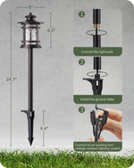12V Wired Landscape Path Lights for Garden – 4-12 Pack, Oil-Rubbed Bronze, IP65, Shadow Effect, Driveway, Walkway, 3000K