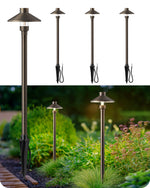 22" Tall Solid Brass Landscape Pathway Lights for Garden – 12V Wired, 4 or 6 Pack, IP65, G4 Bulb Included, Premium Bronze