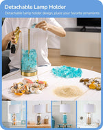 DIY Fillable Glass Table Lamps Set of 2 for Bedroom – White Linen Shade, Nightstand, Coastal, Bohemian, Creative, Customizable