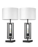 Farmhouse Table Lamps Set of 2 for Bedroom – Night Light, USB Charging Ports, Dimmable, Bedside, Living Room, E26 Base