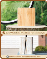 Modern O-Shaped LED Table Lamp for Bedroom – Solid Wood Base, Sculptural Ring Light, Nightstand, Japandi, No Bulb Needed