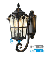 17" Classic Dusk to Dawn Outdoor Wall Lantern for Front Door – Black, IP65, Garage, Porch, Farmhouse, E26, Weatherproof