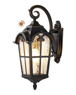 Large 20.4" Dusk to Dawn Outdoor Wall Lantern for Front Door – Black Roman Style, IP65, Garage, Porch, Weatherproof