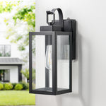 Square Matte Black Dusk to Dawn Outdoor Wall Lantern for Front Door – Auto Sensor, IP65, Garage, Porch, Modern Farmhouse