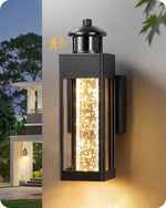 Modern Motion Sensor Outdoor Wall Light for Garage – Weatherproof, IP65, Security, Front Door, Porch, Black, E26 Base