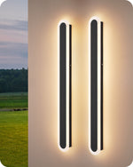39.4" Oval Linear LED Outdoor Wall Sconce for Garage – 2 Pack, Dimmable 3CCT, IP65, Porch, Modern, Architectural, 47.2"