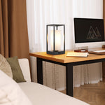 Touch Control Dimmable Table Lamp for Bedroom – Dual USB Ports, White Glass Shade, 4 Dimmer Levels, Nightstand, Charging