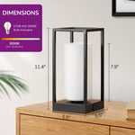 Touch Control Dimmable Table Lamp for Bedroom – Dual USB Ports, White Glass Shade, 4 Dimmer Levels, Nightstand, Charging
