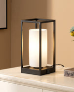 Touch Control Dimmable Table Lamp for Bedroom – Dual USB Ports, White Glass Shade, 4 Dimmer Levels, Nightstand, Charging