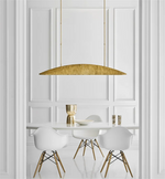 Custom Brass & Copper Linear Chandelier – Kitchen Island, Dining Room, Restaurant, Bar, Gold, Dimmable LED, Adjustable Length
