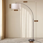 78.4" Slender Linen Arc Floor Lamp for Living Room – Modern Minimalist, Bedroom, Reading, Sofa Side, Black or Gold, E26